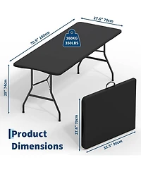 gaomon 6feet Outdoor Portable Hdpe Folding Table with Carrying Handle for Picnic Camping Party Indoor and Use