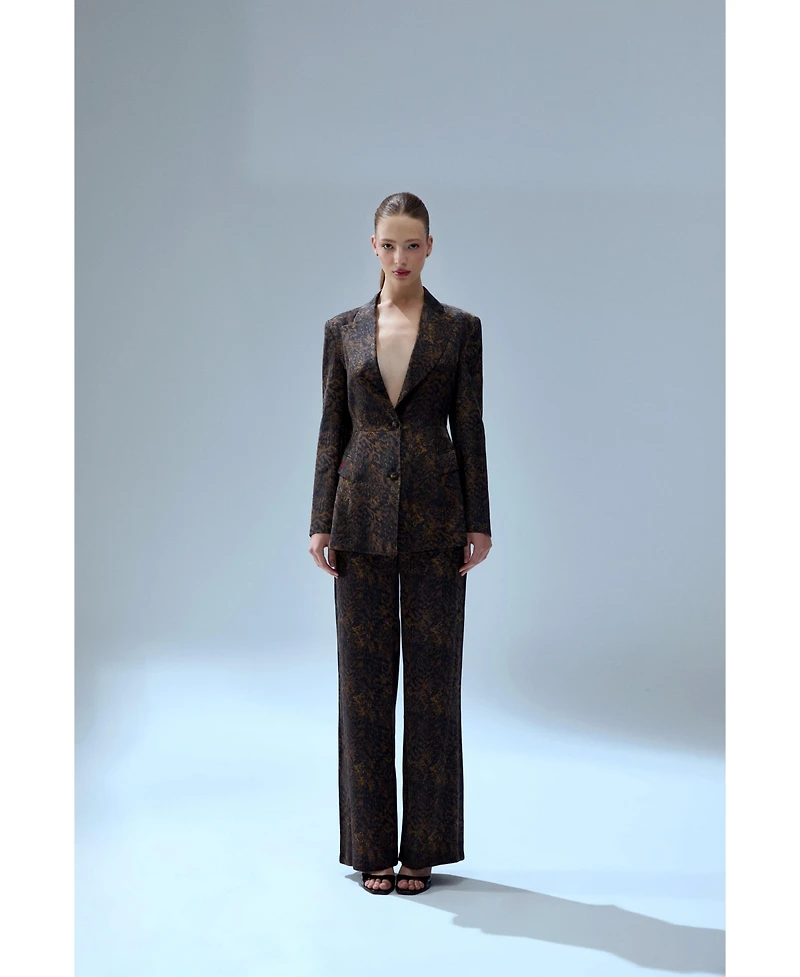 Pcfg Women's Kangaroo Leopard Print Blazer