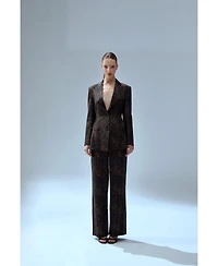 Pcfg Women's Kangaroo Leopard Print Blazer