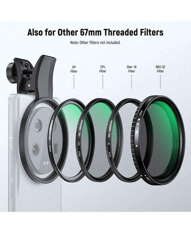 Neewer Fl-B20 Camera Lens Accessory for Android Samsung S25 Ultra Google Pixel Huawei Xiaomi