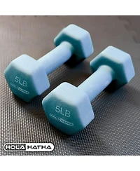 HolaHatha 146 Pound Neoprene Dumbbell Full Body Weight Set with Storage Rack