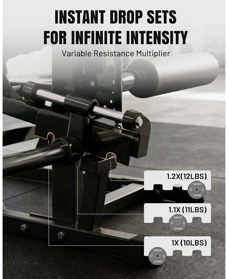 Mikolo Leg Extension and Curl Machine, Adjustable Leg Curl Machine, Seated Leg Extension and Lying Curl Machine for Home Gym