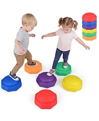 Gymax 6 Piece Stepping Stones for Kids Non-Slip Balance Sensory Toys Indoor Outdoor