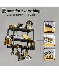 Xdovet Power Tool Organizer Wall Mount 3 Layers 4 Drill Holders Metal Storage Rack