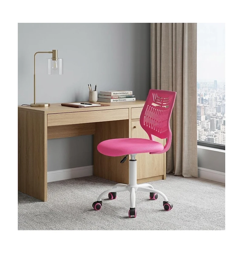 HomeRoots Adjustable Height Swivel Rolling Office Chair