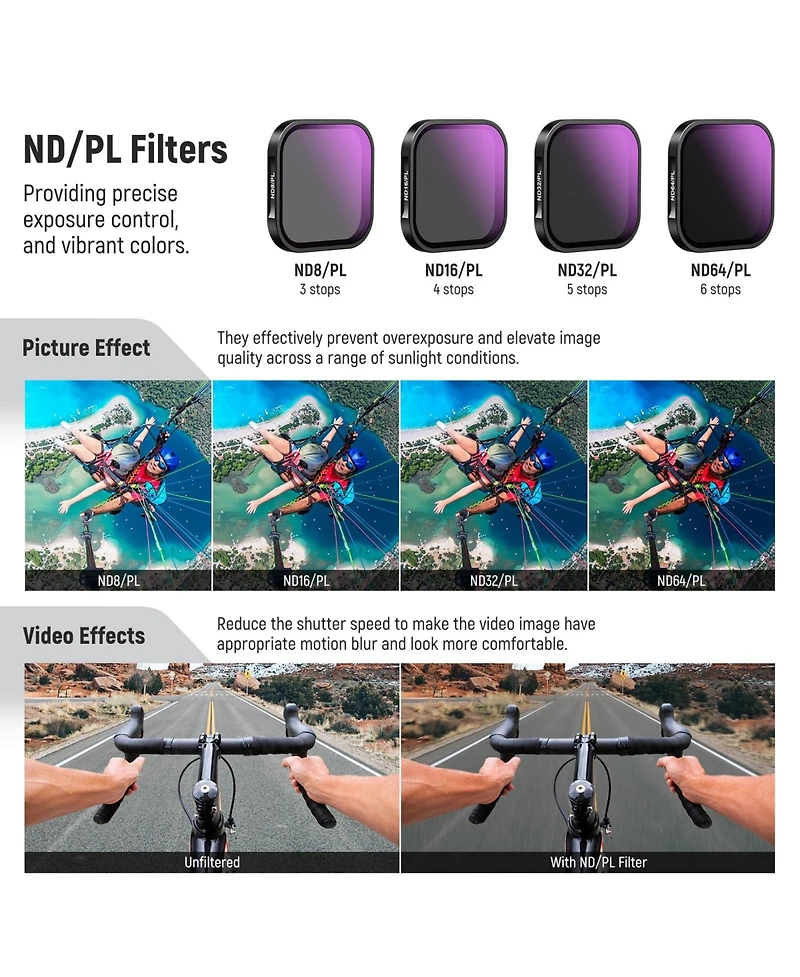 Neewer ND8 Camera Lens Accessory with 2 in, ND8, ND16 for Insta360 Ace Pro