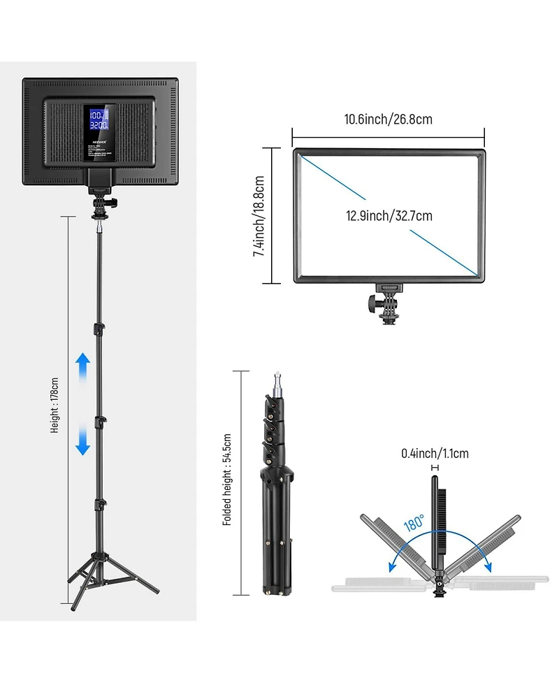 Neewer Nl-192AI Led Video Light with 20W, 29.6Wh, CRI97