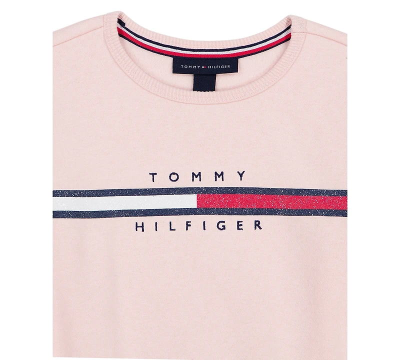 Tommy Hilfiger Girls' 2T-6X Long-Sleeve Sweatshirt and Pants, 2-Piece Set