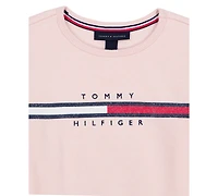 Tommy Hilfiger Girls' 2T-6X Long-Sleeve Sweatshirt and Pants, 2-Piece Set