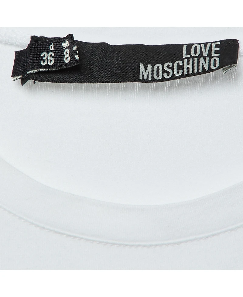 Pre-Owned Love Moschino Women's Beaded Cotton Belted Shirt