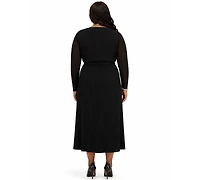 Kasper Women's V-Neck Long-Sleeve Dress