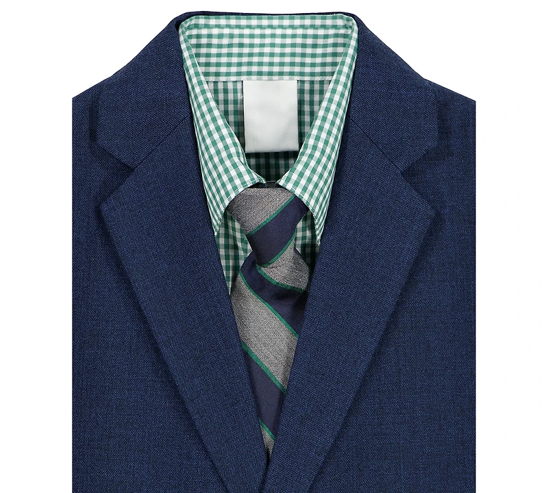Nautica Boys' 2T-7 Sharkskin Suit Jacket, Long-Sleeve Shirt, Pants and Tie, 4-Piece Set
