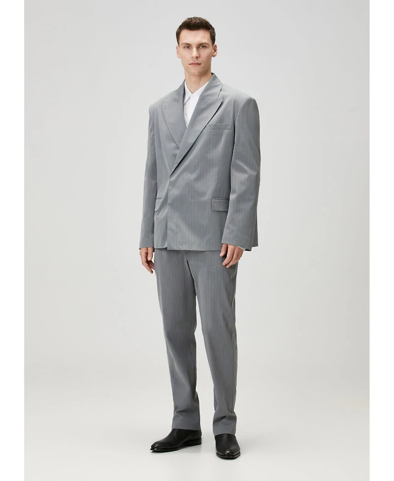 Pcfg Men's Striped Cotton-Blend Woven Tailored Blazer