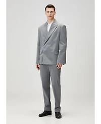 Pcfg Men's Striped Cotton-Blend Woven Tailored Blazer