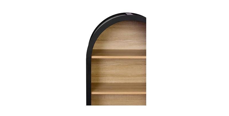 flynama 43 Inch Arched 4-Tier Mdf Bookshelf Home Decorative Storage Display Shelf