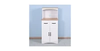 Flynama Kitchen Pantry Cabinet with Microwave Shelf Drawer and Adjustable Storage