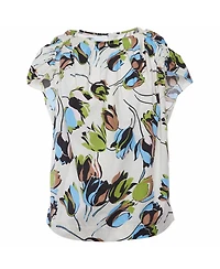 Pre-Owned Marni Women's Tulip Print Pleated Cotton Blouse
