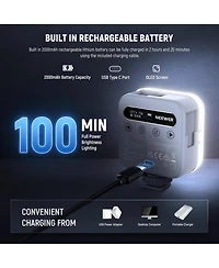 Neewer Magnetic 360degree(s) Rgb Mini Led Video Light, CRI96+ 2500-9000K, 18 Scenes, 2000mAh Battery, 3 Cold Shoes & 1/4" Thread