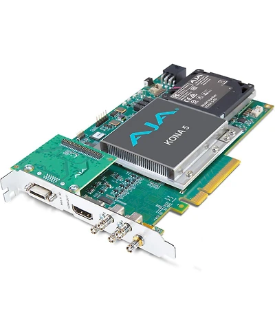 Aja Kona 5 10-Bit PCIe Card, Hdmi 2.0 Output with Hfr Support, PCIe Power, 12G-sdi I/O