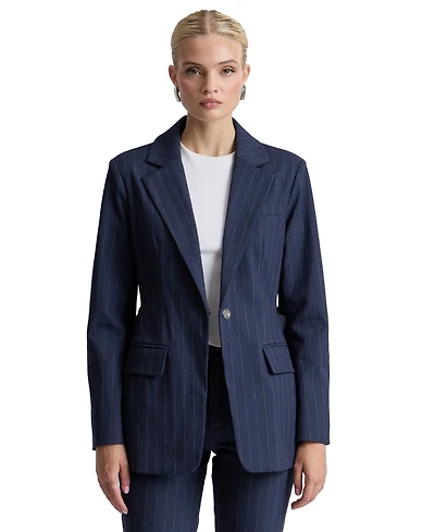 Avec Les Filles Women's Spread Collar Belted Blazer
