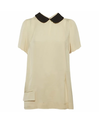Pre-Owned Marni Women's Crepe Top with Contrast Collar