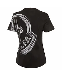 Pre-Owned Moncler Women's Metallic-Effect Logo Cotton T-Shirt