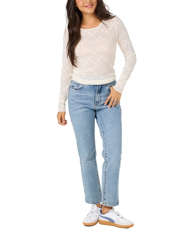 O'Neill Women's Marliz Lace Detail Long-Sleeve Knit Top