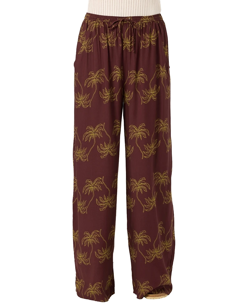 O'Neill Women's Rosalie Palm Stripe Drawstring Pull-On Pants
