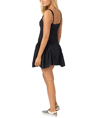 O'Neill Women's Conor Sunshine Eyelet Adjustable Strap Mini Dress