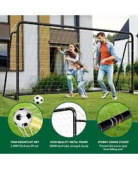 Aboron Heavy-Duty Metal Soccer Goal for Backyard and Training - Professional Steel Frame with Net Cones