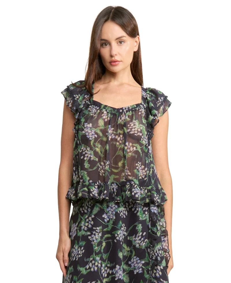 En Saison Women's Lindsey Square Neck Top