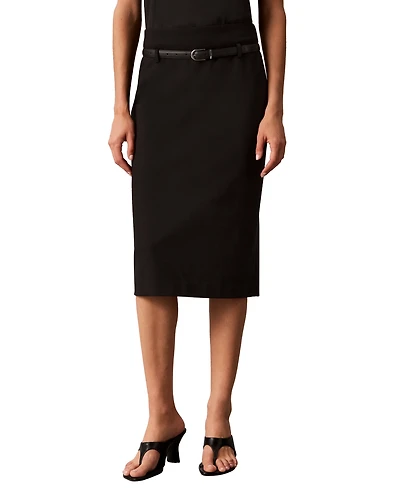 Calvin Klein Women's Belted Midi Pencil Skirt