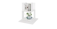 Flynama 5-Tier 360 Degree Rotating Bookshelf Wood Veneer and Acrylic Panel Anti-Tip Base Modern Home Display Storage Rack