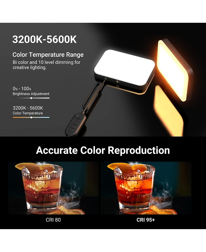 Neewer BP132 Led Video Light with 810lux, 3200K-5600K, CRI95