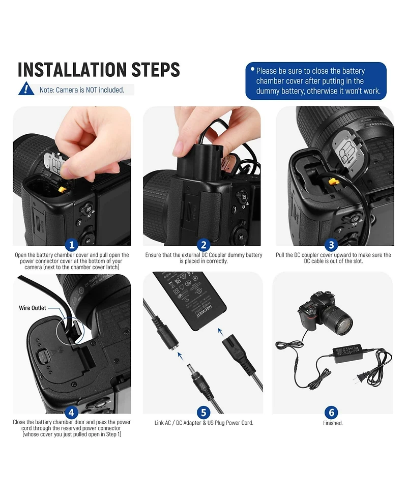 Neewer Ep-5B Camera Battery and Charging Accessory for Nikon Z5 Z6 Z7 Z6II Z7II D500 D610