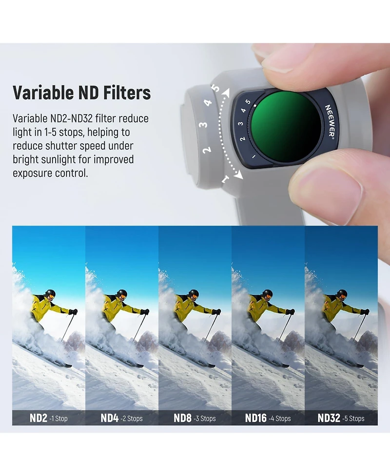 Neewer Camera Lens Accessory with Cpl, 2X for Dji Osmo Pocket 3