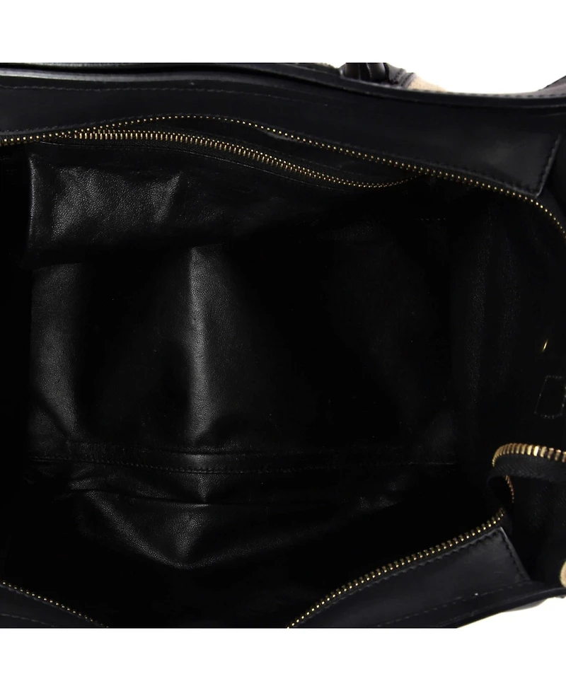 Pre-Owned Celine Mini Tricolor Luggage Bag Canvas and Leather