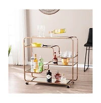 Augusta Home Maylynn Art Deco Mirrored Bar Cart
