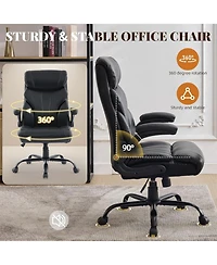 gaomon Big and Tall Office Chair Ergonomic Gaming Chair, Leather Computer Chair with Adjustable Height and 360 Degree Swivel