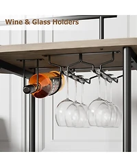 gaomon Elegant 4-Tier Gold Bar Cart with Wine Rack and Glass Holder Mobile Serving Cart on Wheels with Metal Storage Shelves for Dining, Living Room