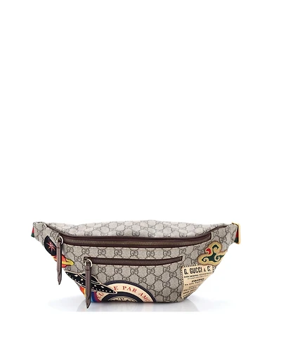 Pre-Owned Gucci Courrier Zip Belt Bag Gg Coated Canvas with Applique