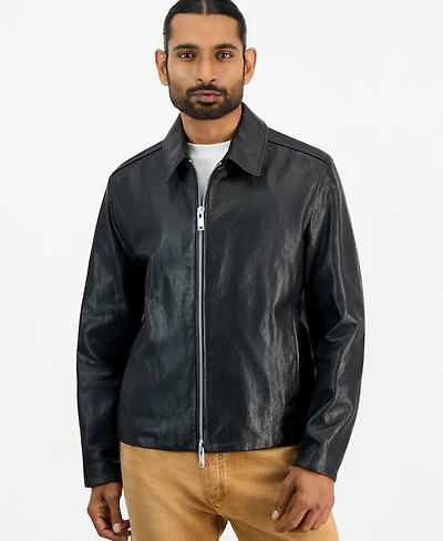 Hugo by Boss Men's Liro Leather Jacket