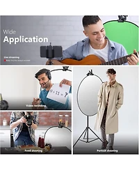 Neewer 3 Pcs Photo Studio Heavy Duty Metal Clamp Holder with 5/8" Light Stand Attachment for Reflector