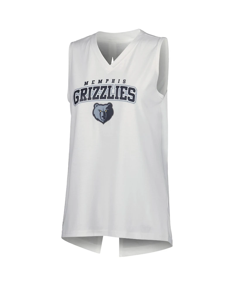 LevelWear Women's White Memphis Grizzlies Paisley Peekaboo Tank Top
