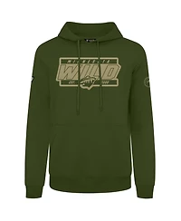 LevelWear Men's Olive Minnesota Wild Podium Pullover Hoodie