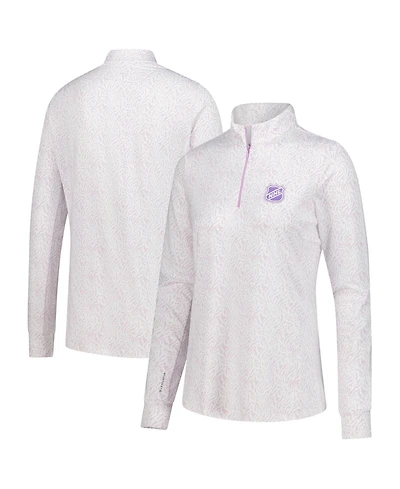 LevelWear Women's Purple 2024 Nhl Hockey Fights Cancer Endless Print Quarter-Zip Pullover Swearshirt