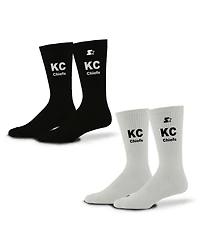 Starter Men's and Women's 2-Pack Black/White Kansas City Chiefs Assist Socks