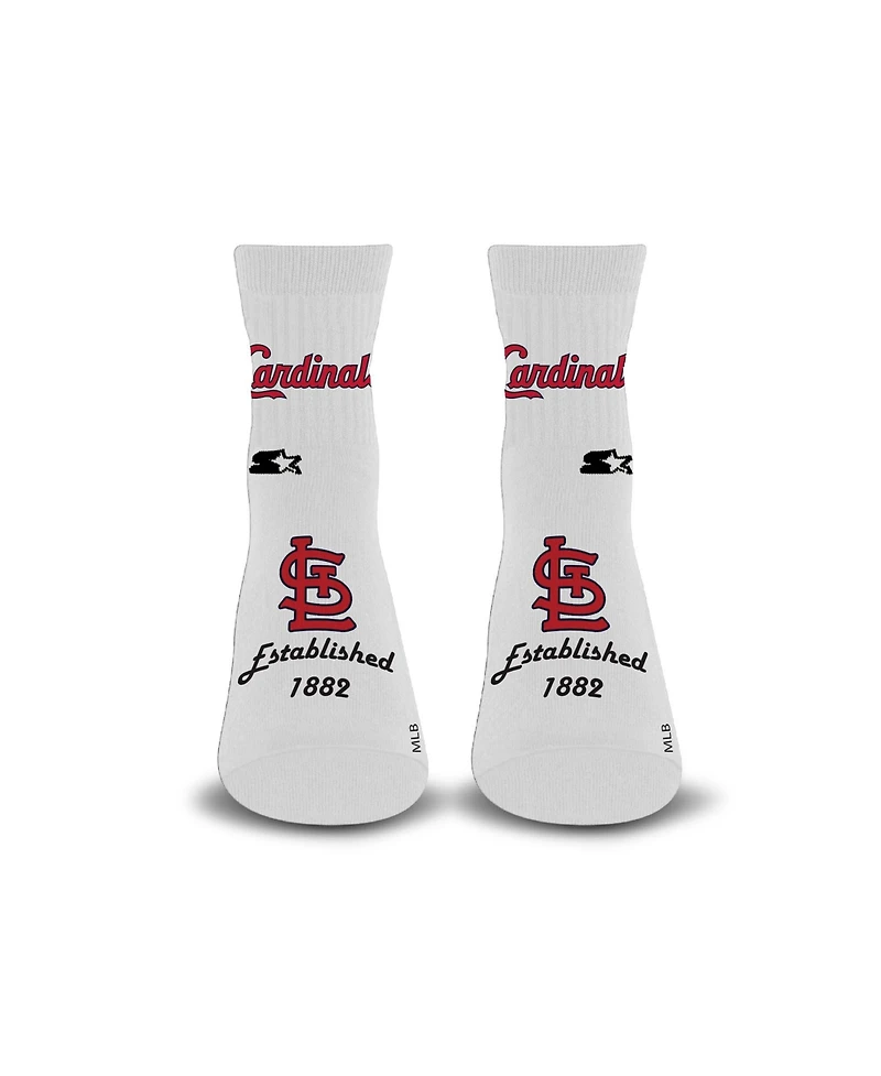 Starter Men's and Women's White St. Louis Cardinals Established Stencil Quarter Socks