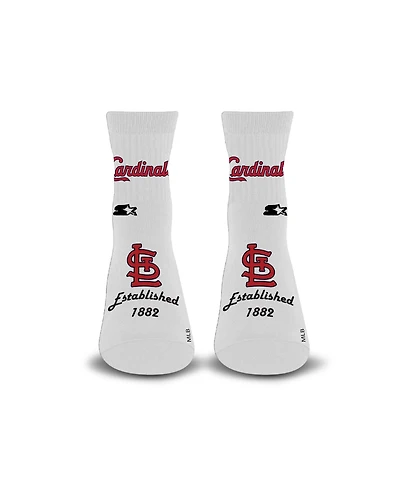 Starter Men's and Women's White St. Louis Cardinals Established Stencil Quarter Socks