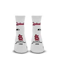 Starter Men's and Women's White St. Louis Cardinals Established Stencil Quarter Socks